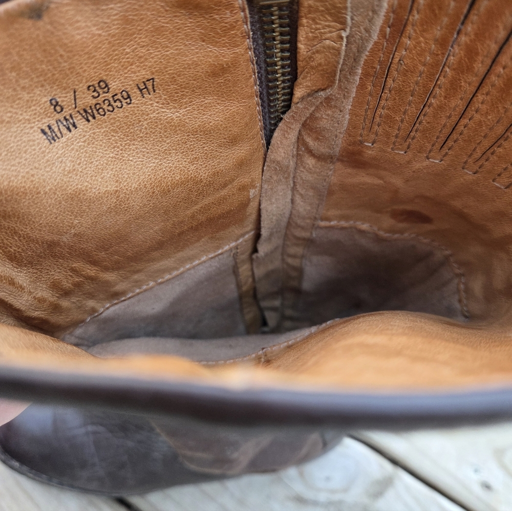 Born Size 8 Riding Boots, Lined Tobacco Brown Leather And Suede - Picture 9 of 9